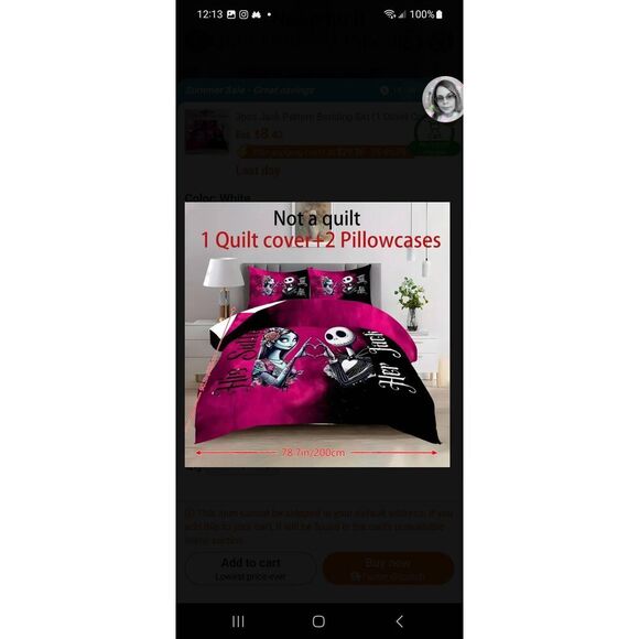 3pc jack pattern bedding set - Picture 1 of 1